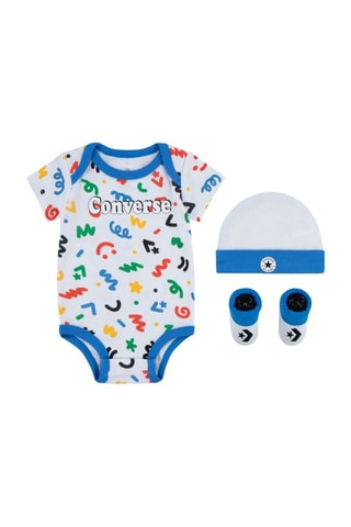 Ensemble 3 pièces - Blanc, bleu et gris