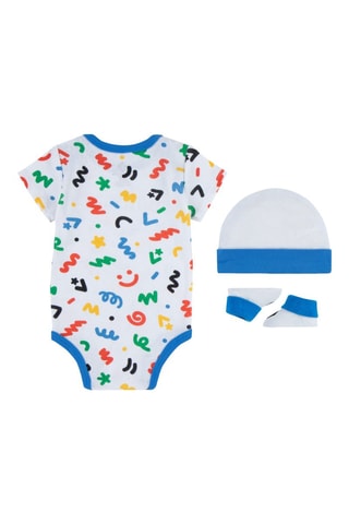 Ensemble 3 pièces - Blanc, bleu et gris