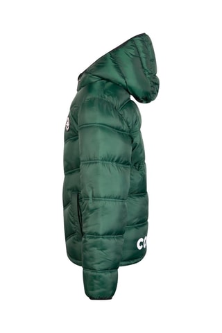 Doudoune à capuche - Blanc, noir et vert