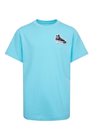 Tshirt en coton biologique - Blanc, bleu et rose