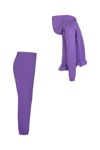 Sweat à capuche et jogging - Blanc, noir et violet