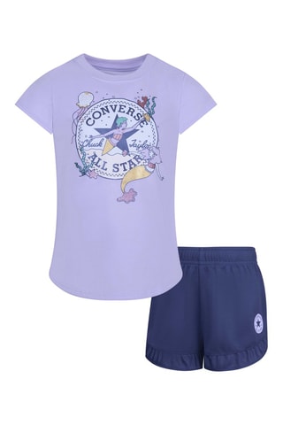 Tshirt et short - Blanc, bleu, jaune et violet