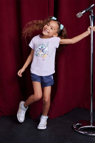 Tshirt et short - Blanc, bleu, jaune et violet