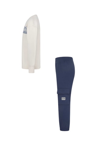 Tshirt et jogging - Blanc, noir et bleu