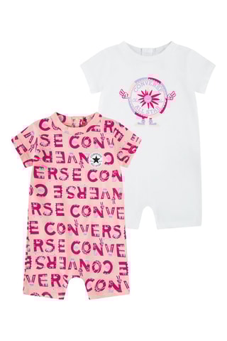 2 barboteuses - Blanc et rose