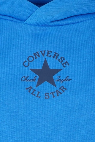 Sweat à capuche en coton biologique - Blanc et bleu