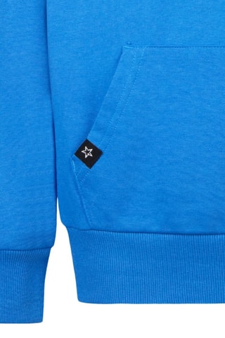 Sweat à capuche en coton biologique - Blanc et bleu