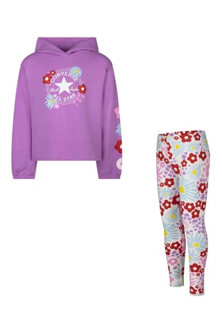 Sweat à capuche - Blanc, rouge et violet