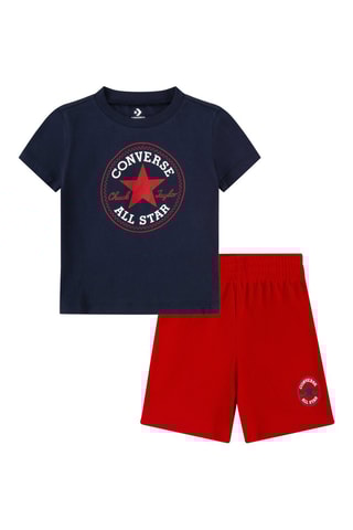 Tshirt et bermuda - Blanc, rouge et bleu