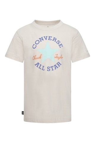 T-shirt en coton biologique - Beige et bleu