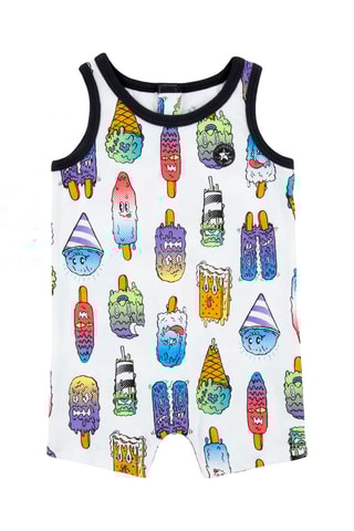 Barboteuse - Blanc, rouge et bleu