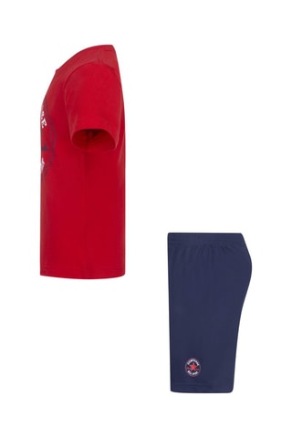 Tshirt et short - Blanc, rouge et bleu