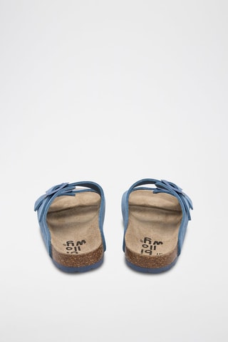 Mules en cuir - Bleu