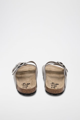 Mules en cuir - Gris