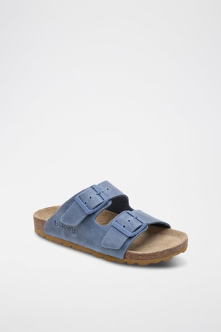 Mules en cuir - Bleu