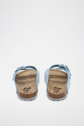 Mules en cuir - Bleu clair