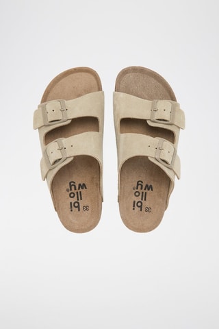 Mules en nubuck - Vert clair