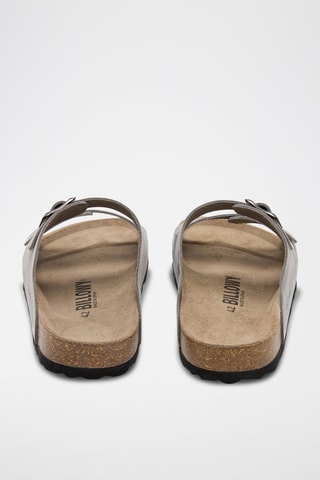 Mules en cuir - Gris