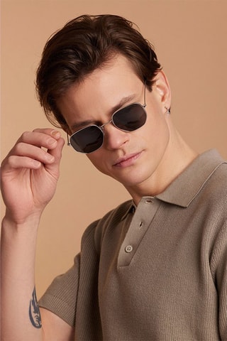 Occhiali da sole polarizzati unisex Galavent - Categoria 3 - Nero e argentato