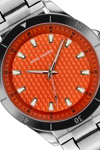 Cofanetto orologio al quarzo in acciaio e bracciale bangle aperto