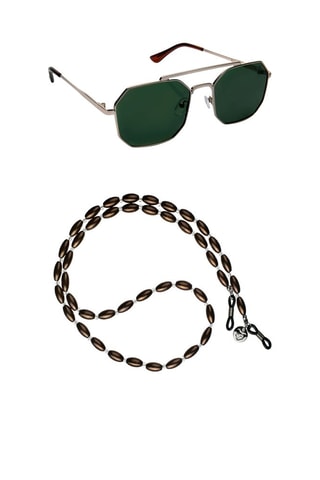 Occhiali da sole polarizzati unisex e catenina - Categoria 3 - Dorato