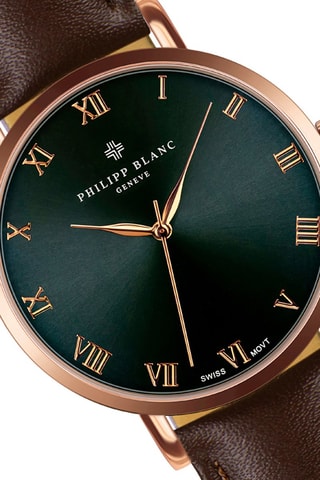 Cofanetto orologio al quarzo in pelle e bracciale in pelle Bern