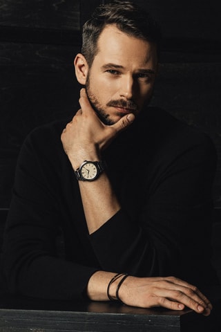 Orologio al quarzo in acciaio  - Argentato ed ecrù