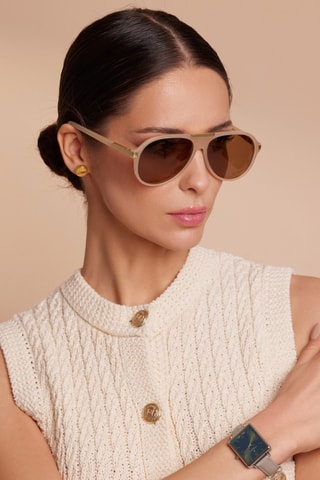 Occhiali da sole polarizzati unisex Timberline - Categoria 3 - Beige e marrone