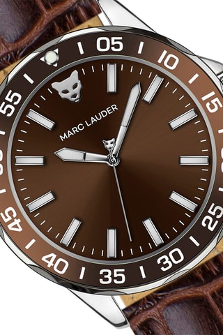 Orologio al quarzo in pelle Ljublijana - Marrone e argentato