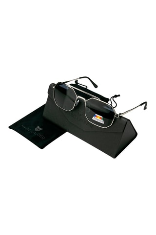 Occhiali da sole polarizzati unisex - Categoria 3 - Nero e argentato