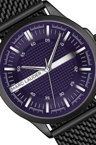 Cofanetto orologio al quarzo in acciaio e bracciale in pelle