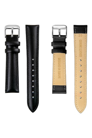 Orologio al quarzo in pelle Helsinki - Nero e argentato