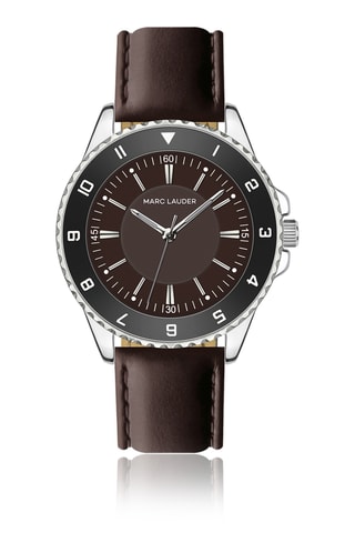 Orologio al quarzo in pelle - Marrone