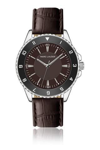 Orologio al quarzo in pelle - Marrone