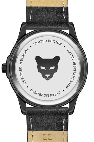 Orologio al quarzo in vera pelle - Nero