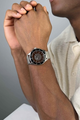 Orologio al quarzo in metallo - Argentato