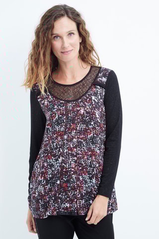 Tunique - Gris, noir, rouge et violet