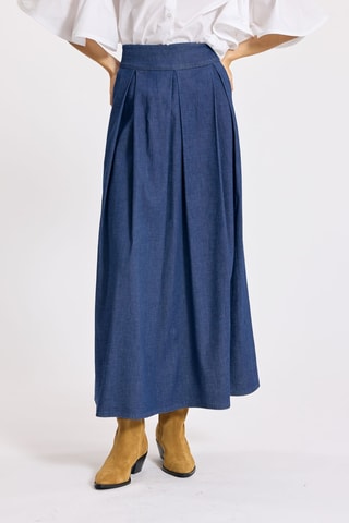 Jupe longue taille haute - Bleu