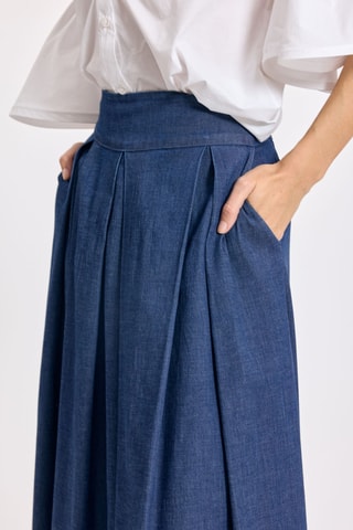 Jupe longue taille haute - Bleu