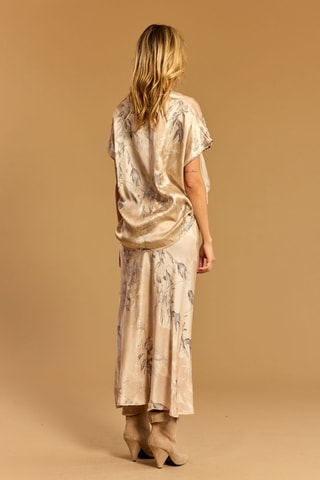 Jupe midi en soie - Beige