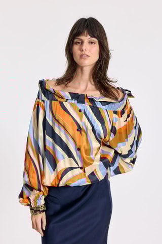 Blouse en soie - Bleu