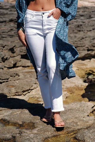 Jean taille haute - Blanc