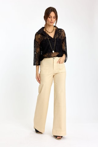 Jean taille haute - Beige