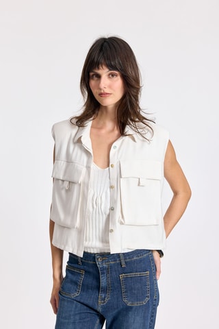 Veste sans manches - Écru