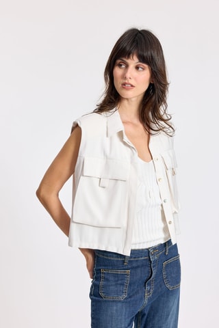 Veste sans manches - Écru