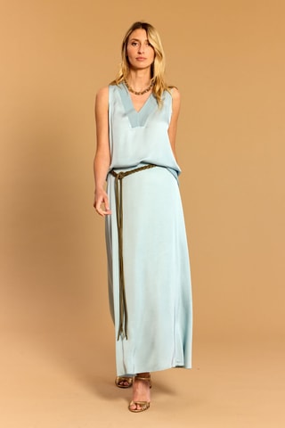 Jupe longue taille haute - Bleu clair