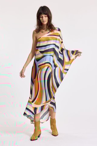 Robe longue en soie - Bleu