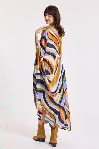 Robe longue en soie - Bleu