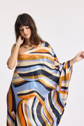 Robe longue en soie - Bleu