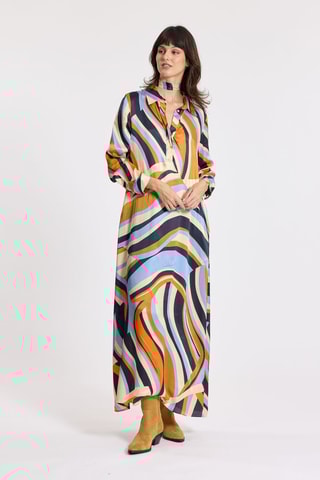 Robe longue en soie - Bleu